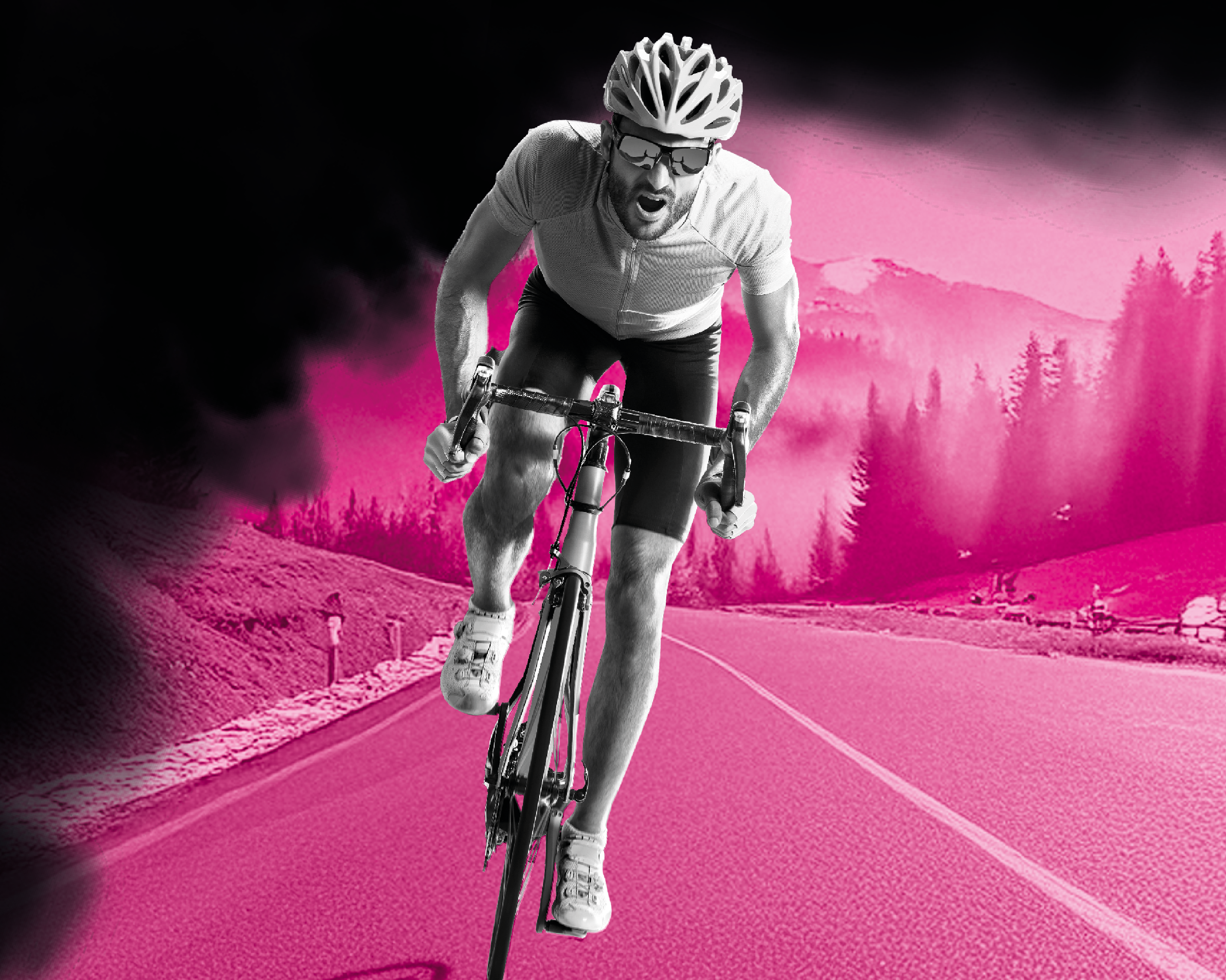 Radrennen-foil2sport-FahrradfahrerFährtStraßeEntlang