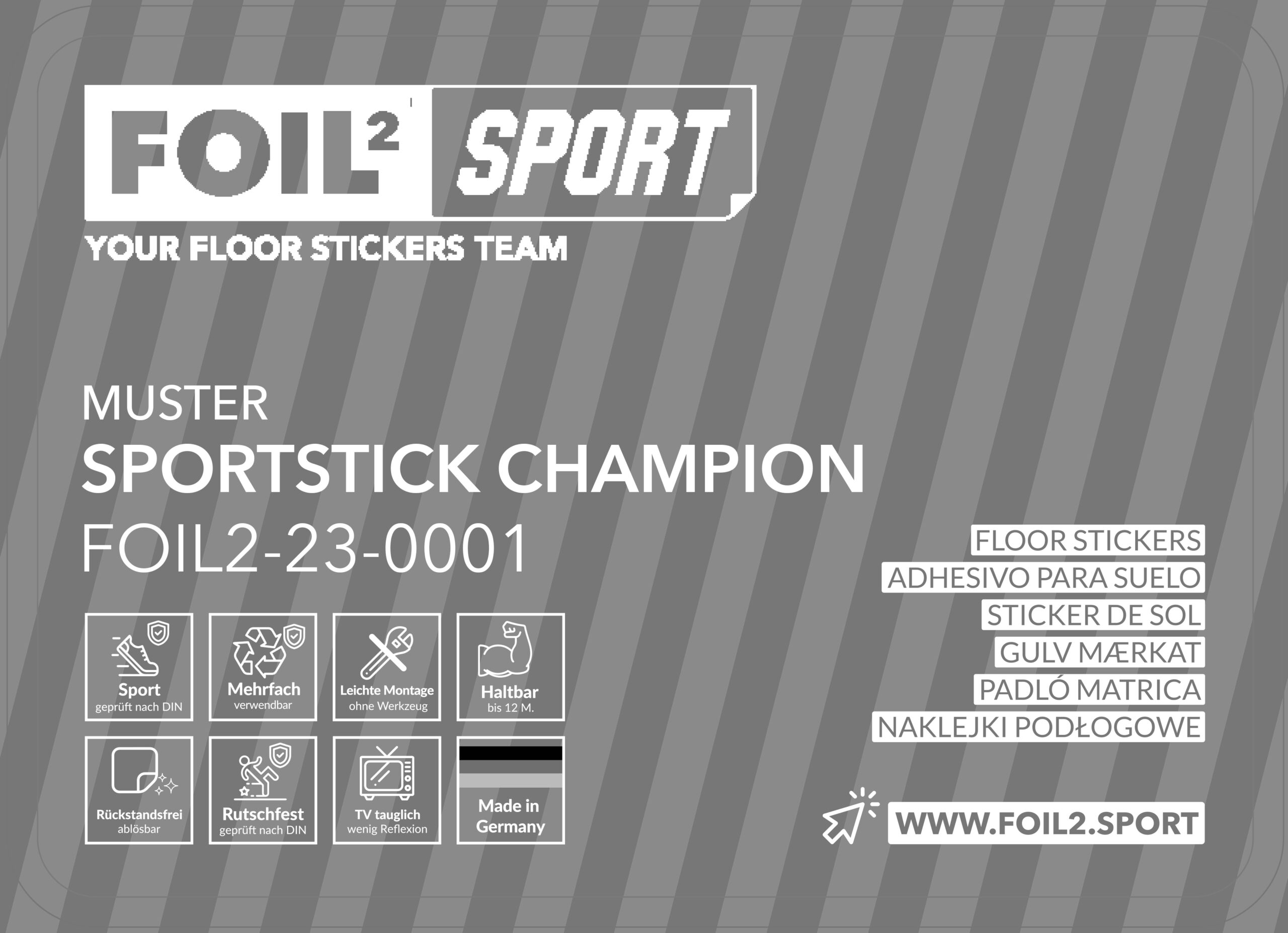 foil2sport – Folienmuster Sportstick Champion